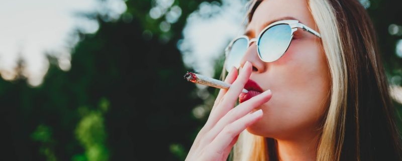 Woman smoking marijuana lifestyle brands
